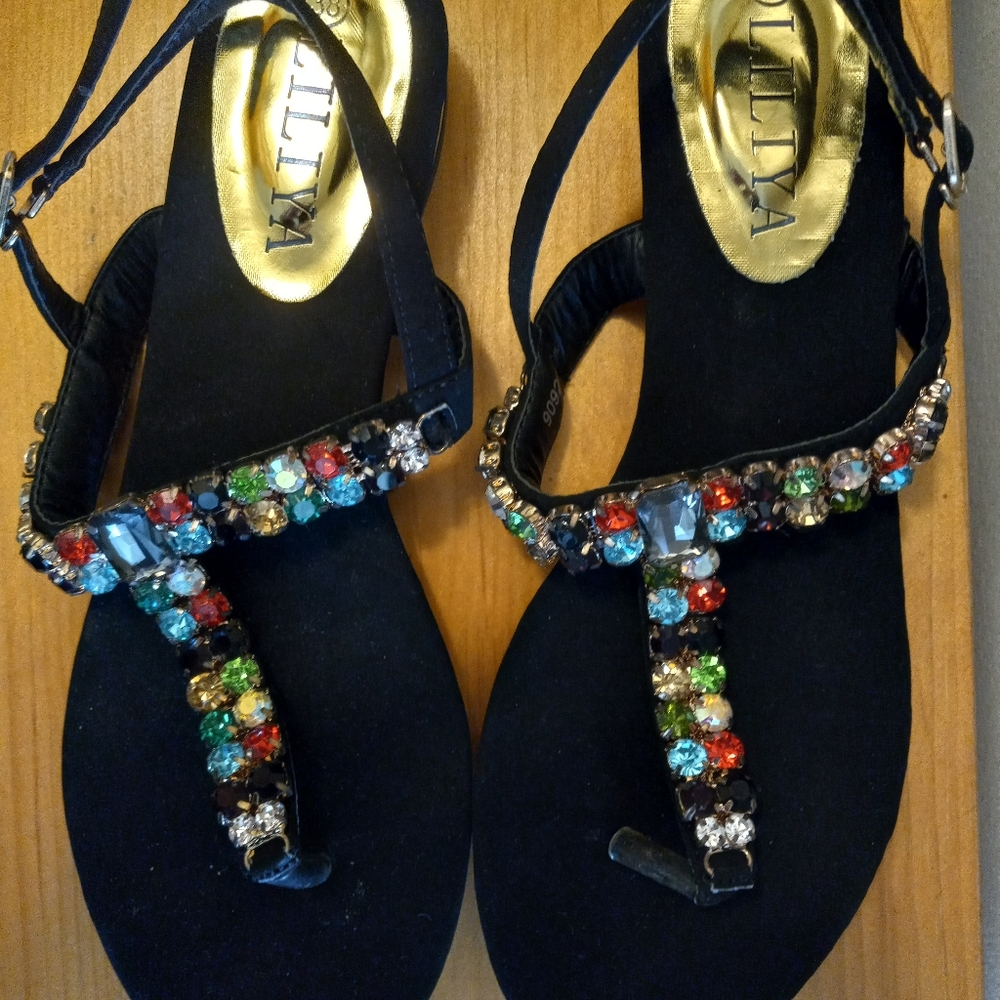 Gemstone Sandals Size 8 - Picture 2 of 5